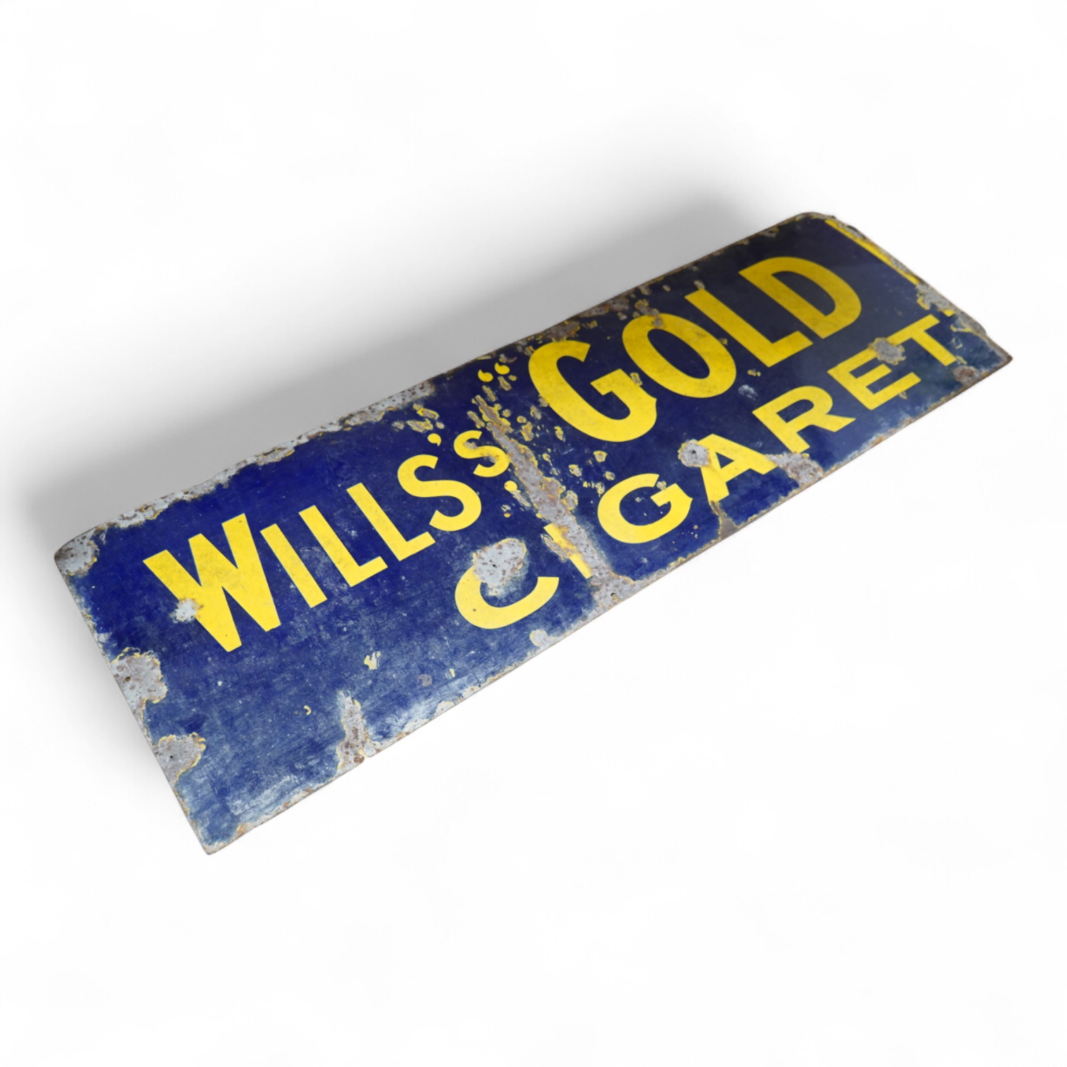 A Wills’s Gold Cigarette rectangular enamel advertising sign, 38 x 117cm